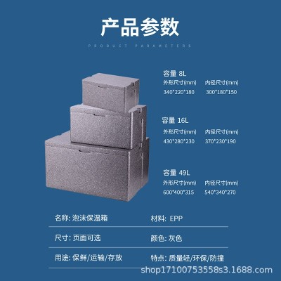 EPP食品级泡沫保温箱商用冷藏箱海鲜牛羊肉礼盒箱食堂配送外卖箱图4