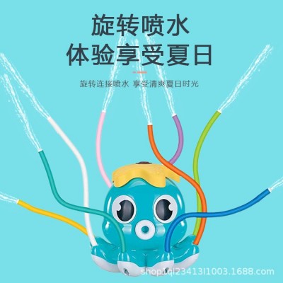 跨建新款儿童可旋转户外戏水玩具洒水八爪鱼章鱼玩具图3