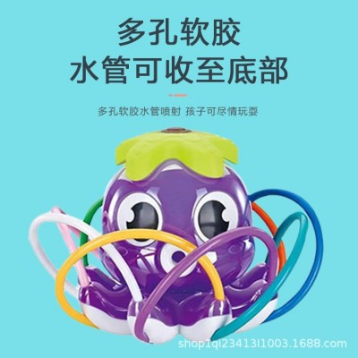 跨建新款儿童可旋转户外戏水玩具洒水八爪鱼章鱼玩具图2