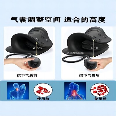 厂家直销新款热卖pu发泡气囊颈椎按摩牵引枕按摩舒缓疲劳牵引枕图2