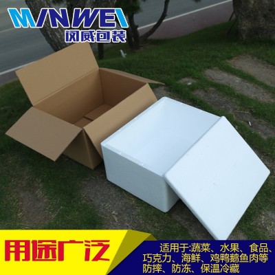 2号食品保温箱泡沫箱海鲜肉类水果牛排冷藏含纸箱冷冻 57*43*30cm图4