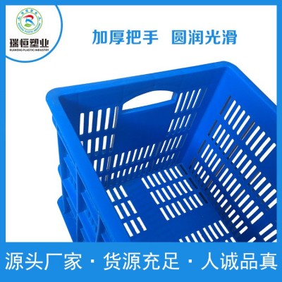 新款黄蓝色鸡蛋筐食品级塑料抗冻肉食冷库蔬菜水果周转筐厂家批发图2