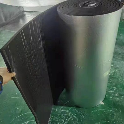 橡塑保温板 屋顶隔热工业管道铝箔海绵板 自粘阻燃隔音b1级橡塑板图3