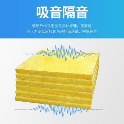 厂家直发高密度耐高温防排烟铝箔离心玻璃棉板保温材料隔热玻璃棉图2