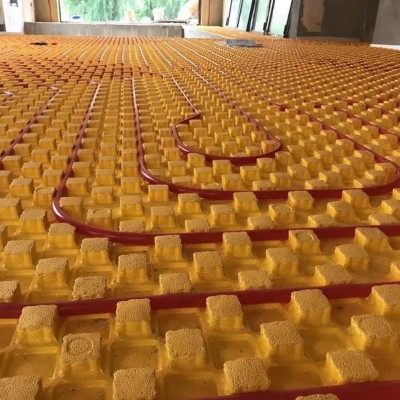蘑菇头地暖板保温板批发干式免回填黄色泡沫蘑菇板地热地暖模块图4