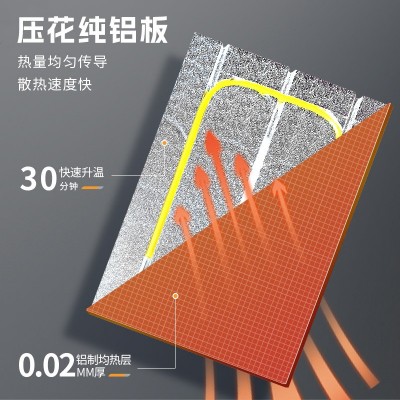 新型家庭取暖地暖干式免回填压花铝板地暖模块干式水电地暖模块