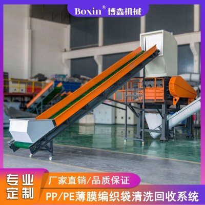 博鑫机械ET化纤 涤纶废布造粒生产线 塑料吨袋撕碎清洗线设备图2