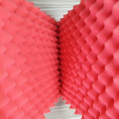 红色防静电波浪海绵过滤海绵 防震吸音隔音鸡蛋棉 高密度波峰海绵图3