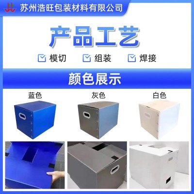 蓝色白色可折叠中空板箱 物流周转塑料PP箱 纸箱型骨架 型万通板箱图3