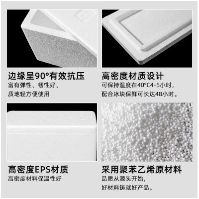 1号箱外径590*390*350mm海鲜冻品冷藏泡沫箱 EPS快餐盒饭保温箱子图4