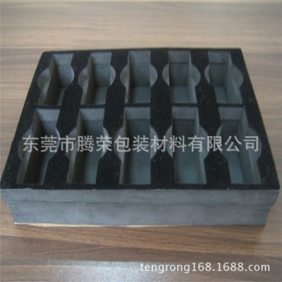 EVA泡棉口服液内衬EVA泡棉供应礼盒植绒雕刻内衬黑色防震泡沫图3