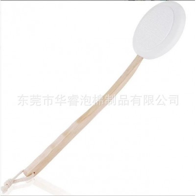 eva乳液涂抹器EVA洗澡刷头套装搓澡棉压纹打磨款高弹材质可带木柄图5