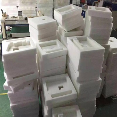 白色珍珠棉片异型材护角内衬内托可开槽贴绒布防碎包装EPE珍珠棉图4