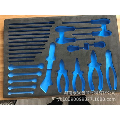 厂家直供彩色EVA珍珠棉PE高密度海绵精美覆绒工具箱内衬图5