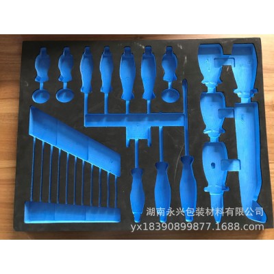 厂家直供彩色EVA珍珠棉PE高密度海绵精美覆绒工具箱内衬图4