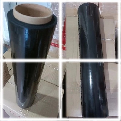 现货速发黑色缠绕膜50cm拉伸膜大卷快递打包PE薄膜缠绕 膜厂家批发图3