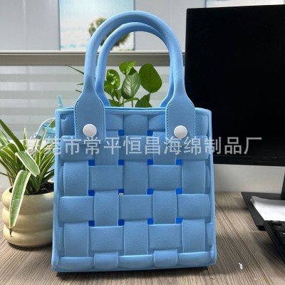 批发EVA彩色果冻包 创意迷你洞洞小包 夏季沙滩包女士简约手提包图5