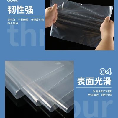 PE高压透明平口袋加厚薄膜包装袋子塑料袋大中小号防潮收纳平口袋图3
