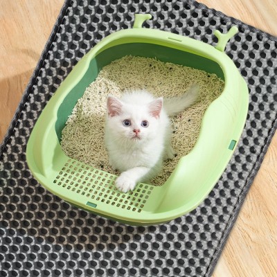 蜂窝孔泡棉打孔猫砂收集垫 防带出双层可水洗猫窝垫EVA宠物猫砂垫图2