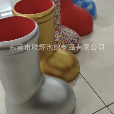现货EVA阿童木同款男女通用雨靴大红鞋 高筒厚底增高大头雨靴