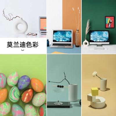 pvc摄影背景纸莫兰迪色系拍照背景板纯色磨砂网红ins产品拍摄道具图3