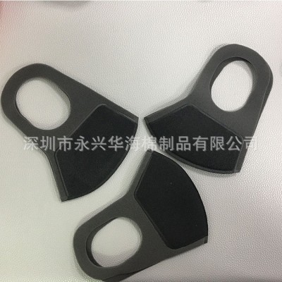 厂家批发聚酯海绵口罩 水洗防尘口罩黑色挂耳式透气立体海绵口罩图5