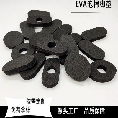 供应内外圆EVA泡棉胶垫 黑色圆形防滑海绵垫 背胶桌椅eva缓冲垫片图2