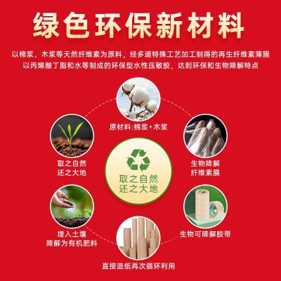 生物可降解胶带环保打包快递胶带防静电降解胶带易手撕高粘封口胶图4