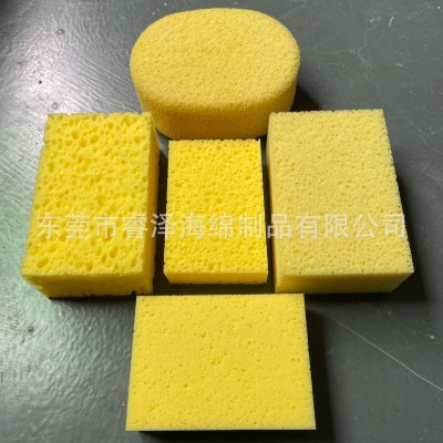 陶瓷修胚多孔海绵片洗胚抛光乱孔海绵块陶瓷上釉黄色粗孔清洗海绵