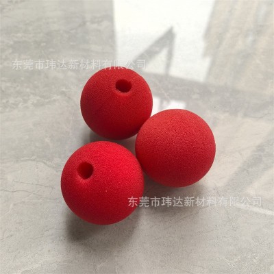 现货小丑鼻子海绵 红色海绵球 万盛节海绵球 50mm开口海绵球厂家图3