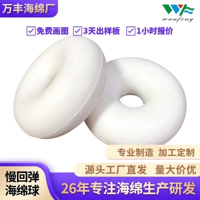 工厂直销慢回弹聚氨酯海绵球毛绒一体记忆棉玩具球PU发泡球海绵图3
