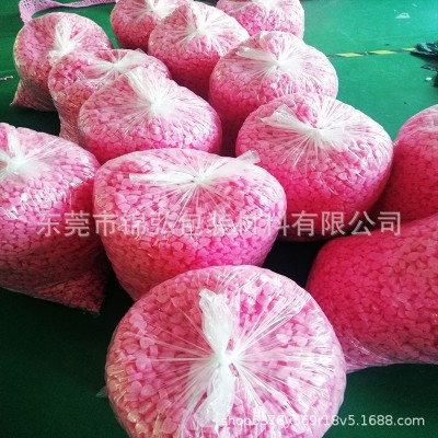 批发白色EPE珍珠棉快递防震填充物 圆柱形心形粉色泡沫颗粒填充物图4