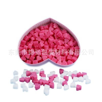 批发白色EPE珍珠棉快递防震填充物 圆柱形心形粉色泡沫颗粒填充物图5
