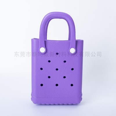 批发EVA彩色果冻包 创意迷你洞洞小包 夏季沙滩包女士简约手提包图4