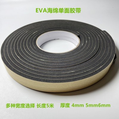 黑色EVA海绵泡棉泡沫单面胶带4 5 6mm汽车建筑防水防尘隔音密封条图2