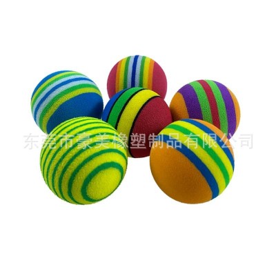 源头厂家批发EVA键子球彩虹条纹球波波球猫咪耐咬球羽毛球敲豉球图2