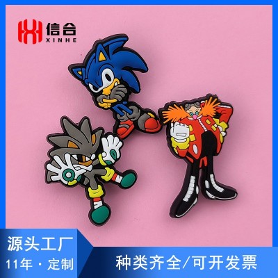 pvc软胶鞋标定制滴塑硅胶洞洞鞋鞋花橡胶沙滩包包花装饰扣pvc鞋面图4