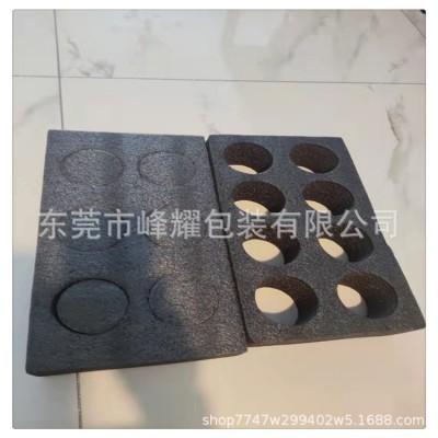 黑色高密度缓冲防护epe海绵内衬 外卖保温箱杯架托打包分装防撒垫图3